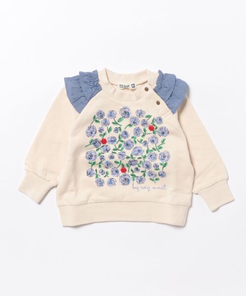 RAGMART（ラグマート）の「花の裏毛トレーナー（スウェット・キッズ・アイボリー/ピンク/グリーン・80ｃｍ/90cm/95cm）」の2枚目の写真