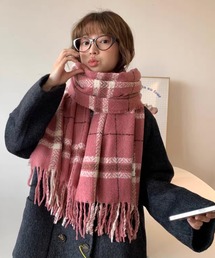 shopnikoniko｜ショップニコニコのマフラー（ピンク/桃色系・チェック