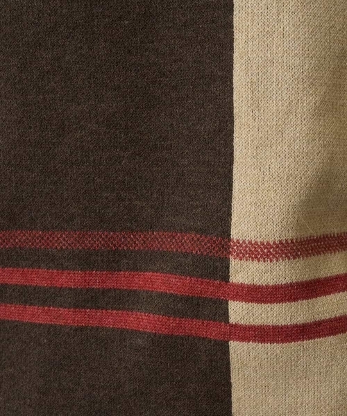 a.v.v(アーヴェヴェ)の「【洗濯機で洗える】チェックジャカードクルーネックニット(ニット/セーター・メンズ・ブラウン/グレー・46/48)」の12枚目の写真
