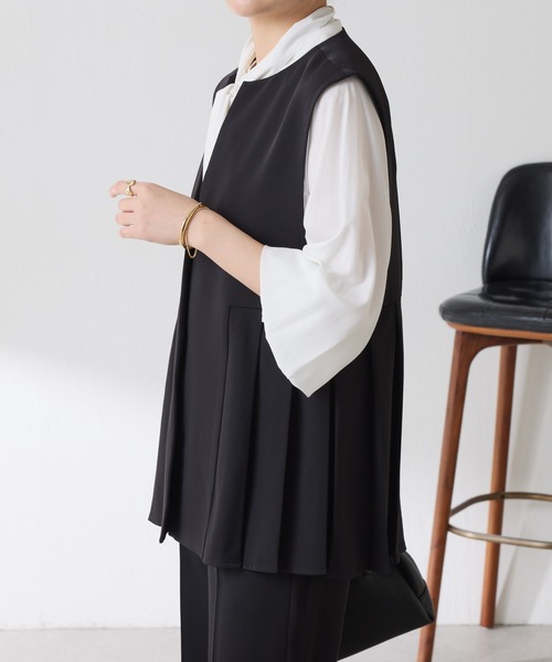 COLLAGE GALLARDAGALANTE(コラージュガリャルダガランテ)の「2WAYボウタイシャツ/セレモニー(シャツ/ブラウス・レディース・オフホワイト/サックスブルー・FREE)」の12枚目の写真