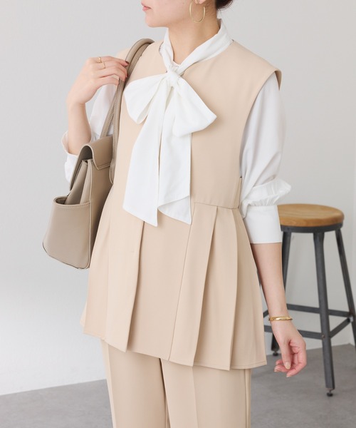 COLLAGE GALLARDAGALANTE(コラージュガリャルダガランテ)の「2WAYボウタイシャツ/セレモニー(シャツ/ブラウス・レディース・オフホワイト/サックスブルー・FREE)」の21枚目の写真