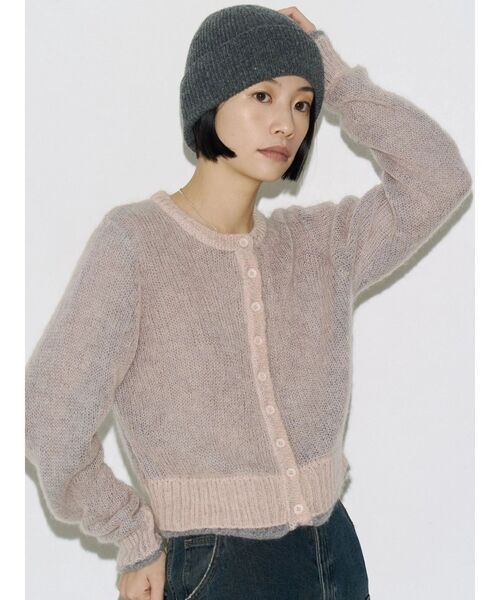 VEQUM(VEQUM)の「【VEQUM】CREW NECK KNIT CARDIGAN(ニット/セーター・レディース・ピンク/ブラウン/ネイビー・FREE)」の3枚目の写真