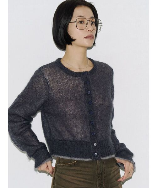 VEQUM(VEQUM)の「【VEQUM】CREW NECK KNIT CARDIGAN(ニット/セーター・レディース・ピンク/ブラウン/ネイビー・FREE)」の9枚目の写真
