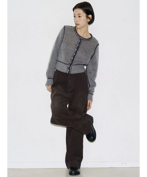 VEQUM(VEQUM)の「【VEQUM】CREW NECK KNIT CARDIGAN(ニット/セーター・レディース・ピンク/ブラウン/ネイビー・FREE)」の7枚目の写真
