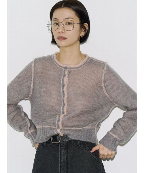 VEQUM(VEQUM)の「【VEQUM】CREW NECK KNIT CARDIGAN(ニット/セーター・レディース・ピンク/ブラウン/ネイビー・FREE)」の16枚目の写真