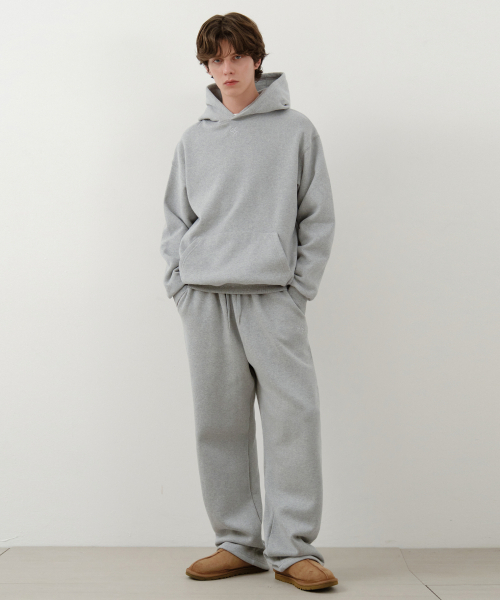 WEDNESDAY OASIS（ウェンズデーオアシス）の「ソフト起毛ワイドストリングスウェットパンツ_MELANGE GRAY(W25-PT30)（スウェットパンツ・メンズ・グレー・FREE）」の2枚目の写真
