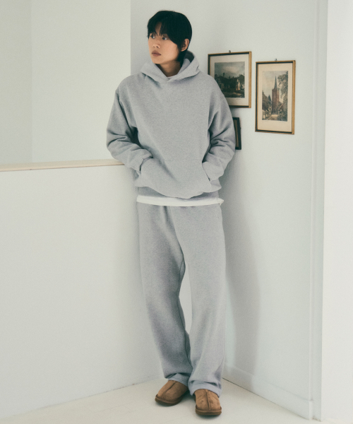WEDNESDAY OASIS（ウェンズデーオアシス）の「ソフト起毛ワイドストリングスウェットパンツ_MELANGE GRAY(W25-PT30)（スウェットパンツ・メンズ・グレー・FREE）」の3枚目の写真