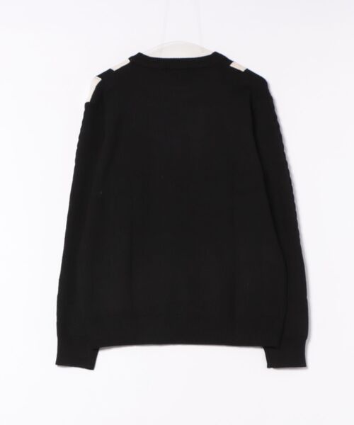 m.f.editorial(エムエフエディトリアル)の「【ウォッシャブル ストレッチ】m.f.エディトリアル メンズ 編地切替 クルー ニット セータ―(ニット/セーター・メンズ・ブラック/ネイビー・LARGE/X-LARGE/MEDIUM)」の3枚目の写真