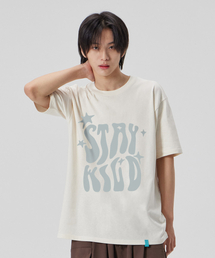 [ステイワイルド]コットンルーズフィット半袖Tシャツ_バター ミルク