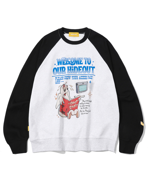 MAINBOOTH(メインブース)の「Hideout Sweatshirt(BLACK)(スウェット・レディース・その他・3)」の1枚目の写真