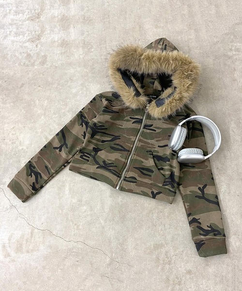 セール】迷彩フードファージップパーカー（パーカー）｜non-hedge