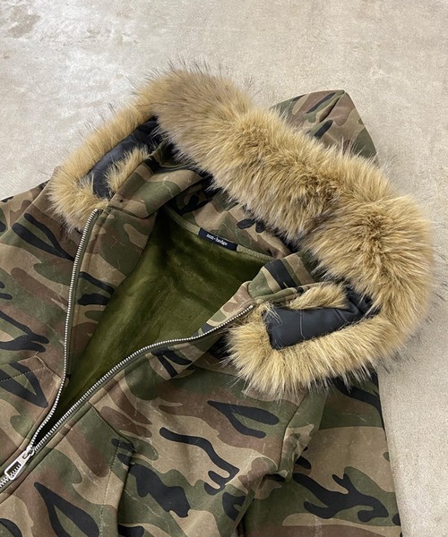 セール】迷彩フードファージップパーカー（パーカー）｜non-hedge