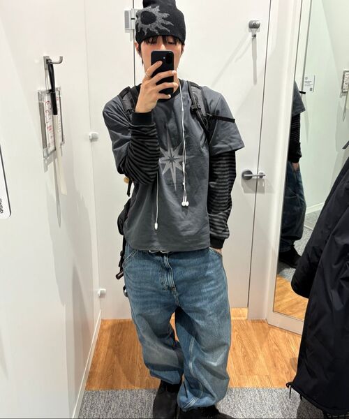 S'EST(エスイーエスティー)の「Stripe Layered Long Sleeve Charcoal(Tシャツ/カットソー・メンズ・その他・LARGE/MEDIUM/SMALL)」の8枚目の写真