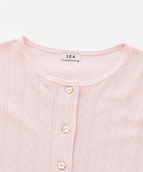 SEA(シー)の「アイレットフライス カーディガン(カーディガン/ボレロ・レディース・ピンク/ホワイト/グレー・ONE SIZE)」の7枚目の写真