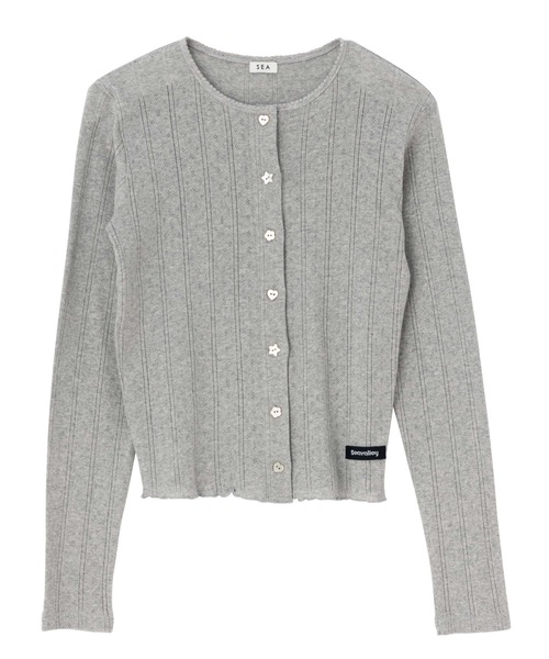 SEA(シー)の「アイレットフライス カーディガン(カーディガン/ボレロ・レディース・ピンク/ホワイト/グレー・ONE SIZE)」の14枚目の写真