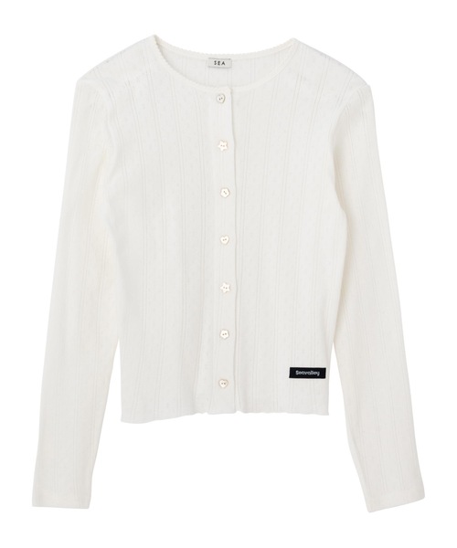SEA(シー)の「アイレットフライス カーディガン(カーディガン/ボレロ・レディース・ピンク/ホワイト/グレー・ONE SIZE)」の15枚目の写真
