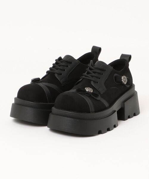 Shoes in Closet(シューズインクローゼット)の「厚底 フラワーポイント レースアップ シューズ 472(ドレスシューズ・レディース・ダークブラウン/ブラック・LL/L/M/S)」の17枚目の写真