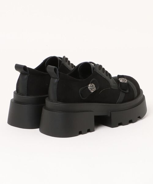 Shoes in Closet(シューズインクローゼット)の「厚底 フラワーポイント レースアップ シューズ 472(ドレスシューズ・レディース・ダークブラウン/ブラック・LL/L/M/S)」の15枚目の写真