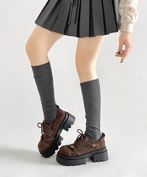 Shoes in Closet(シューズインクローゼット)の「厚底 フラワーポイント レースアップ シューズ 472(ドレスシューズ・レディース・ダークブラウン/ブラック・LL/L/M/S)」の20枚目の写真