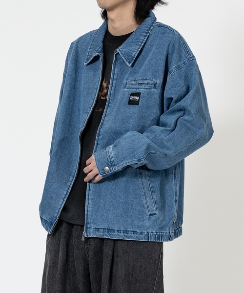THRASHER(スラッシャー)の「【at】〔THRASHER/スラッシャー〕ヴィンテージライク フルジップ デニムジャケット(デニムジャケット・メンズ・ブラック/ブルー・MEDIUM/LARGE)」の10枚目の写真