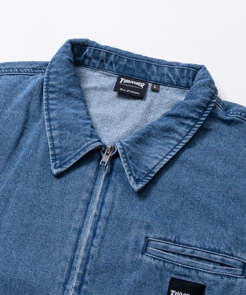 THRASHER(スラッシャー)の「【at】〔THRASHER/スラッシャー〕ヴィンテージライク フルジップ デニムジャケット(デニムジャケット・メンズ・ブラック/ブルー・MEDIUM/LARGE)」の16枚目の写真