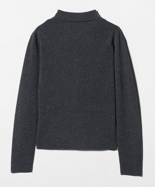 6（ロク）の「＜6(ROKU)＞ウールカシミヤ リブ ポロニット（ニット/セーター・レディース・ダークグレー/ナチュラル・FREE）」の5枚目の写真