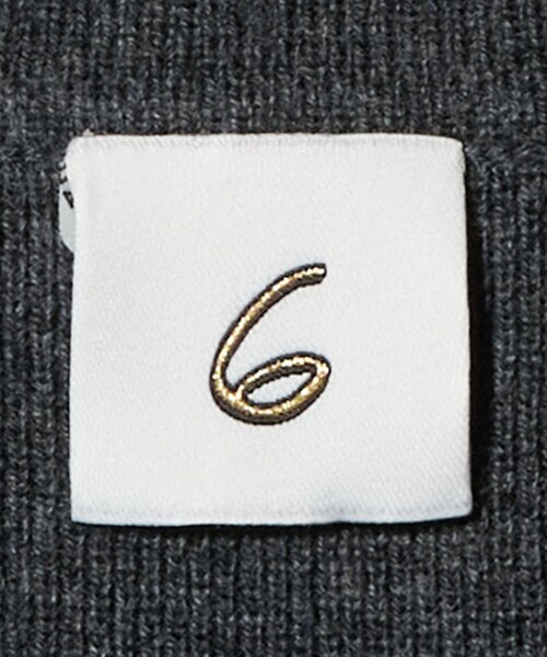 6（ロク）の「＜6(ROKU)＞ウールカシミヤ リブ ポロニット（ニット/セーター・レディース・ダークグレー/ナチュラル・FREE）」の12枚目の写真