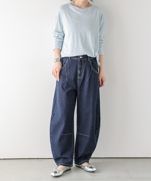 La-gemme(ラジェム)の「カーブワイドパンツ(チノパンツ・レディース・ネイビー/ブラウン/アイボリー/ブラック・M/L)」の20枚目の写真