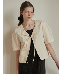 BEMUSE MANSION（ビミューズマンション）の「Lace flat collar jacket - Butter（その他アウター）」
