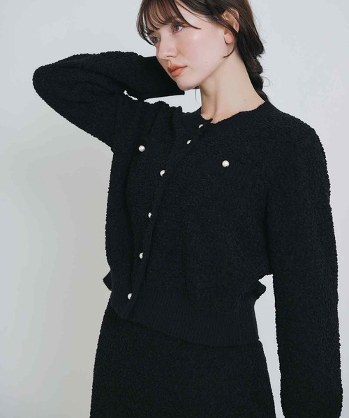 PICCIN（ピッチン）の「ニットツイードミニセットアップ（ワンピース・レディース・ブルー系その他/ブラック/オフホワイト・M）」の7枚目の写真