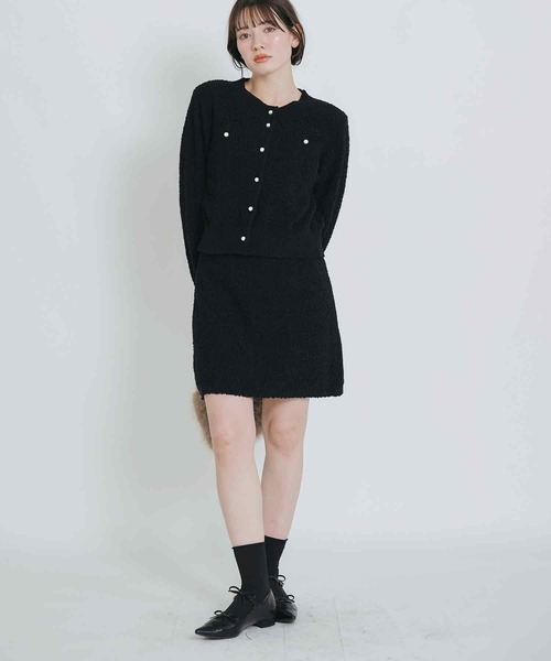 PICCIN（ピッチン）の「ニットツイードミニセットアップ（ワンピース・レディース・ブルー系その他/ブラック/オフホワイト・M）」の10枚目の写真