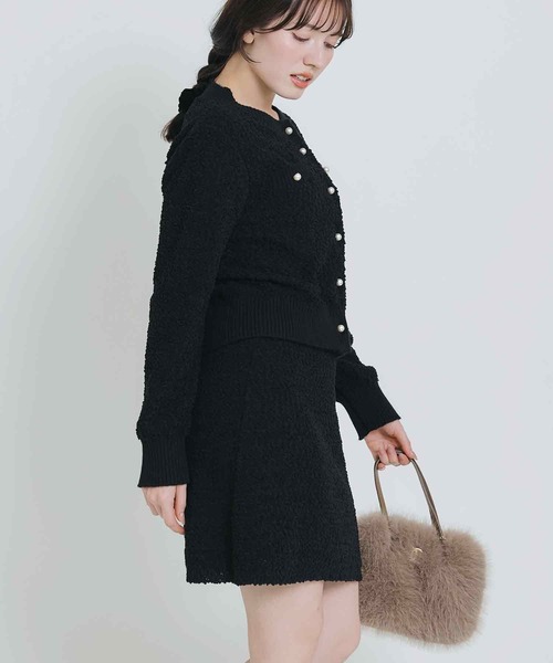 PICCIN（ピッチン）の「ニットツイードミニセットアップ（ワンピース・レディース・ブルー系その他/ブラック/オフホワイト・M）」の8枚目の写真