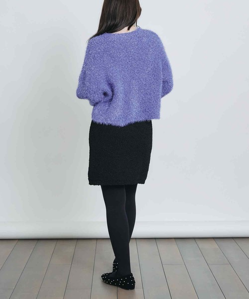 PICCIN（ピッチン）の「ニットツイードミニセットアップ（ワンピース・レディース・ブルー系その他/ブラック/オフホワイト・M）」の16枚目の写真