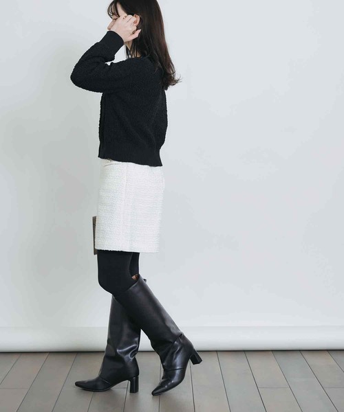 PICCIN（ピッチン）の「ニットツイードミニセットアップ（ワンピース・レディース・ブルー系その他/ブラック/オフホワイト・M）」の13枚目の写真