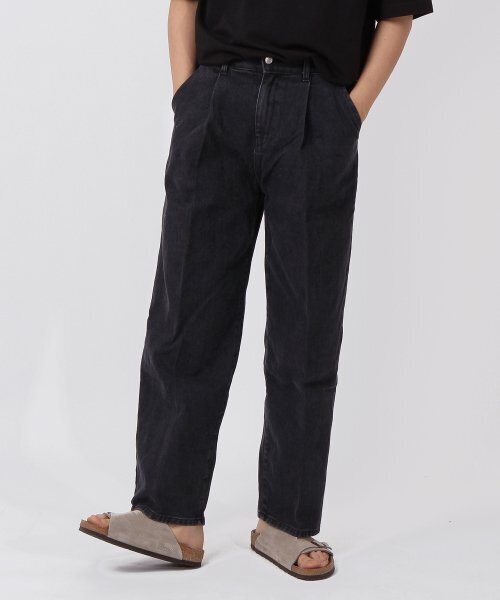 THESTORI(ザ・ストリ)の「ワイドツータックデニムパンツ(黒青)(デニムパンツ・メンズ・その他・1(M)/2(L)/3(XL))」の2枚目の写真