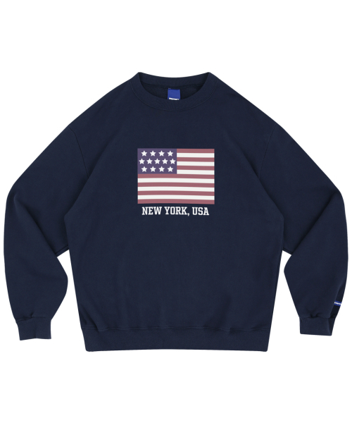 STAFF ONLY(スタッフオンリー)の「FLAG NEW YORK, USA SWEATSHIRTS (NAVY)(スウェット・メンズ・その他・SMALL/MEDIUM/LARGE)」の1枚目の写真