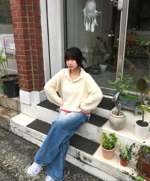 AMOU（アモウ）の「Mohair Washable Kara knit BLACK（ニット/セーター・レディース・その他・1/2/3）」の12枚目の写真