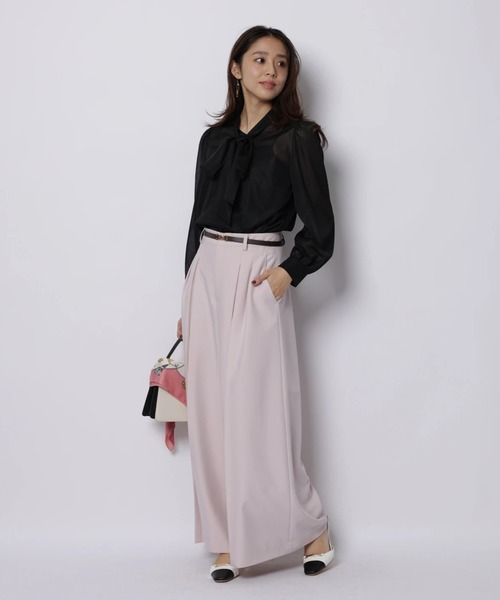 JUSGLITTY(ジャスグリッティー)の「シアーボウタイカットブラウス(シャツ/ブラウス・レディース・オフホワイト/ブラック・2)」の8枚目の写真