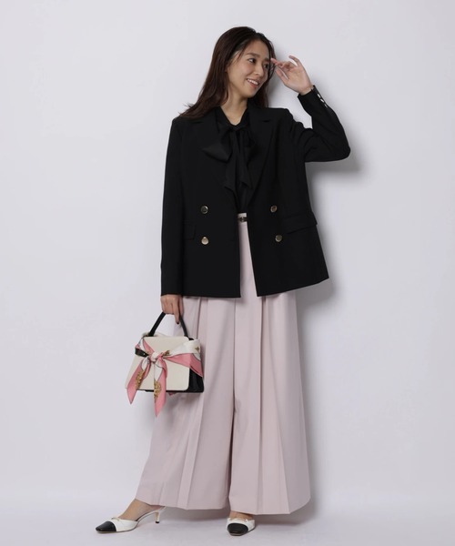 JUSGLITTY(ジャスグリッティー)の「シアーボウタイカットブラウス(シャツ/ブラウス・レディース・オフホワイト/ブラック・2)」の14枚目の写真