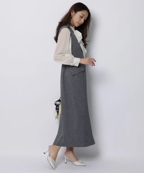 JUSGLITTY(ジャスグリッティー)の「シアーボウタイカットブラウス(シャツ/ブラウス・レディース・オフホワイト/ブラック・2)」の18枚目の写真