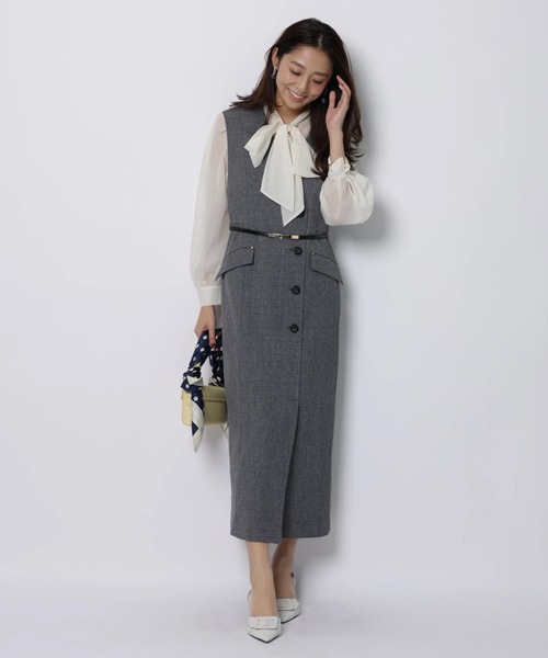 JUSGLITTY(ジャスグリッティー)の「シアーボウタイカットブラウス(シャツ/ブラウス・レディース・オフホワイト/ブラック・2)」の21枚目の写真