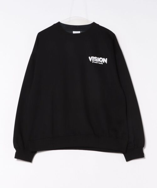 VISION STREET WEAR(ヴィジョンストリートウェア)の「Ghost drip logo クルーネック ポンチトレーナー(スウェット・メンズ・ブラック・M/L)」の2枚目の写真