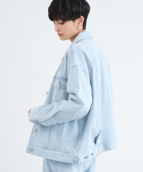 BARNYARDSTORM（バンヤードストーム）の「BARNYARDSTORM / カットデニムオーバージャケット / ハンドウォッシャブル（デニムジャケット・レディース・ブルー系1/インディゴブルー/ベージュ・S/M）」の5枚目の写真