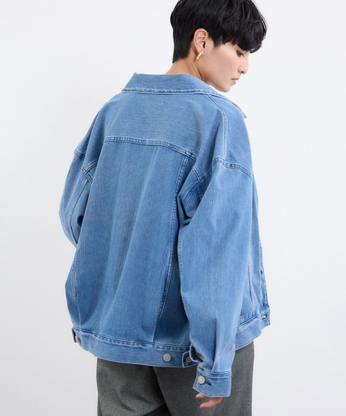 BARNYARDSTORM（バンヤードストーム）の「BARNYARDSTORM / カットデニムオーバージャケット / ハンドウォッシャブル（デニムジャケット・レディース・ブルー系1/インディゴブルー/ベージュ・S/M）」の10枚目の写真