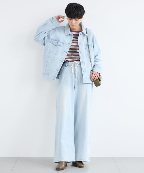 BARNYARDSTORM（バンヤードストーム）の「BARNYARDSTORM / カットデニムオーバージャケット / ハンドウォッシャブル（デニムジャケット・レディース・ブルー系1/インディゴブルー/ベージュ・S/M）」の6枚目の写真