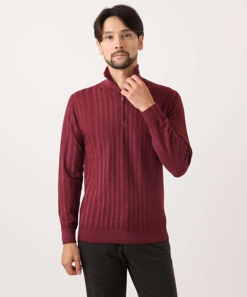 ガーメントダイリブ ハーフジップニット（ニット/セーター）｜MICHEL