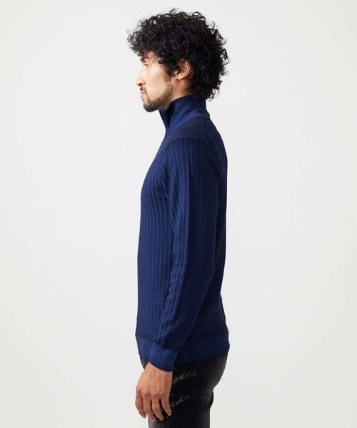 MICHEL KLEIN HOMME (ミッシェルクランオム)の「ガーメントダイリブ ハーフジップニット(ニット/セーター・メンズ・パープル/ネイビー/ダークグレー・MEDIUM/LARGE/X-LARGE)」の16枚目の写真