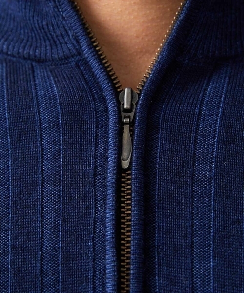 MICHEL KLEIN HOMME (ミッシェルクランオム)の「ガーメントダイリブ ハーフジップニット(ニット/セーター・メンズ・パープル/ネイビー/ダークグレー・MEDIUM/LARGE/X-LARGE)」の13枚目の写真