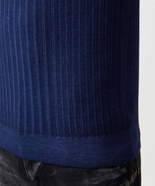 MICHEL KLEIN HOMME (ミッシェルクランオム)の「ガーメントダイリブ ハーフジップニット(ニット/セーター・メンズ・パープル/ネイビー/ダークグレー・MEDIUM/LARGE/X-LARGE)」の11枚目の写真