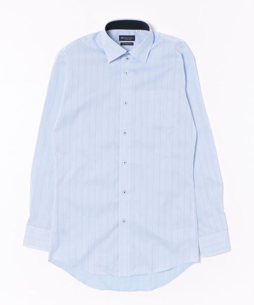 TOKYO SHIRTS（トウキョウシャツ）の「【超形態安定】 形態安定ノンアイロン ワイド 長袖ビジネスワイシャツ（大きいサイズ・長いサイズ）（ビジネスシャツ・メンズ・ブルー・首回り39cm-裄丈88cm/首回り41cm-裄丈90cm/首回り42cm-裄丈90cm/首回り43cm-裄丈90cm/首回り45cm-裄丈82cm/首回り45cm-裄丈86cm/首回り45cm-裄丈90cm/首回り47cm-裄丈86cm/首回り47cm-裄丈90cm）」の6枚目の写真